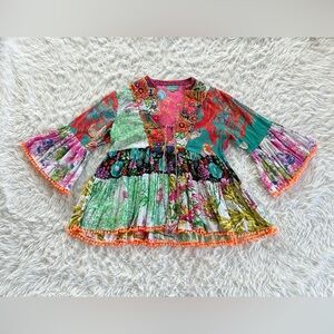 Antica Sartorial colorful boho flowy blouse Med